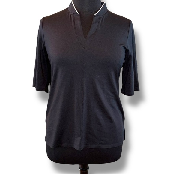 JOFIT Womens Placket Mock Neck Golf Top - Black XXL - Picture 2 of 12